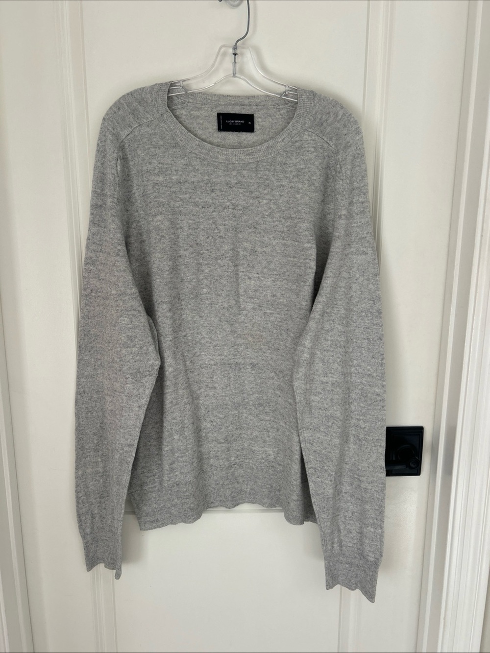 Lucky Brand Men’s XL Preppy Linen Blend Sweater Heather Gray Lightweight